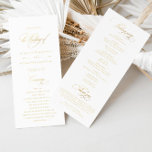 Elegant Classic Gold Imitation Wedding Program<br><div class="desc">PLEASE NOTE,  THIS IS AN IMITATION OF GOLD,  NOT REAL FOIL. With exquisite calligraphy and a pristine white design,  this program encapsulates the essence of elegance. Coordinates with the "Augusta" Wedding Invitation Collection. Discover the full matching set by clicking the collection link on this page.</div>