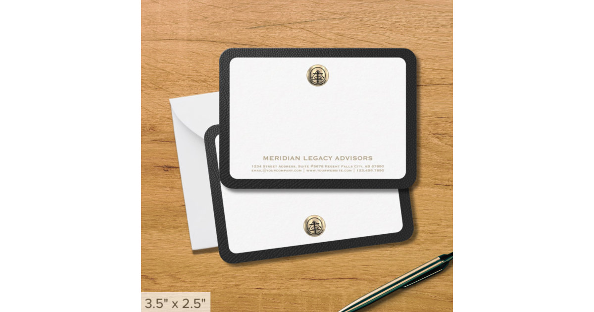 Elegant Classic Gold Logo Business Note Card | Zazzle