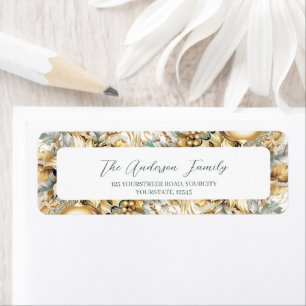 Elegant classic gold luxury Christmas bouquet Label