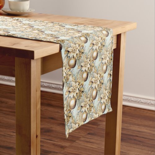 Elegant classic gold mint luxury Christmas bouquet Short Table Runner