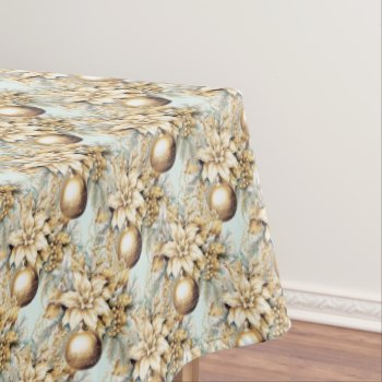 Elegant Classic Gold Mint Luxury Christmas Bouquet Tablecloth by 17Minutes at Zazzle