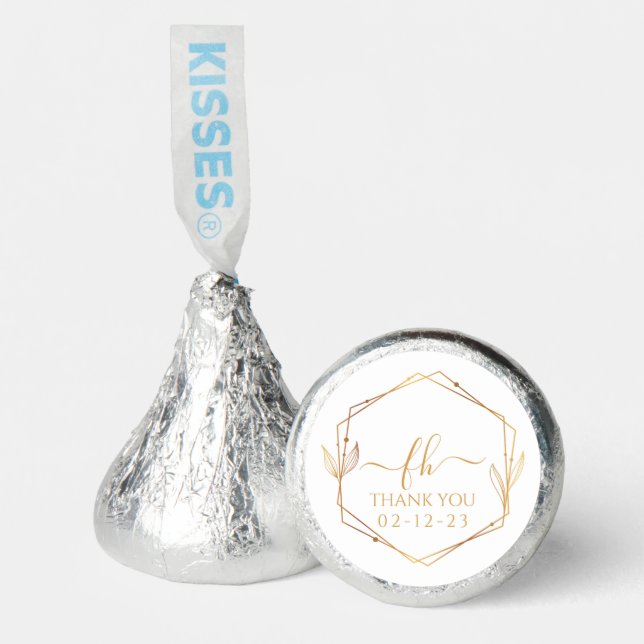 Elegant Classic Gold Monogrammed Initial Wedding Hershey®'s Kisses® (Front)