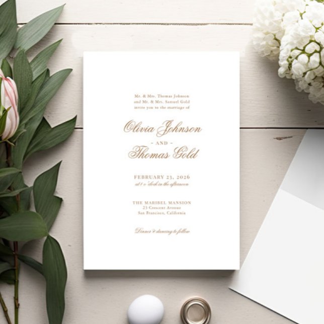 Elegant Classic Gold Traditional Wedding Invitation (Creator Uploaded)