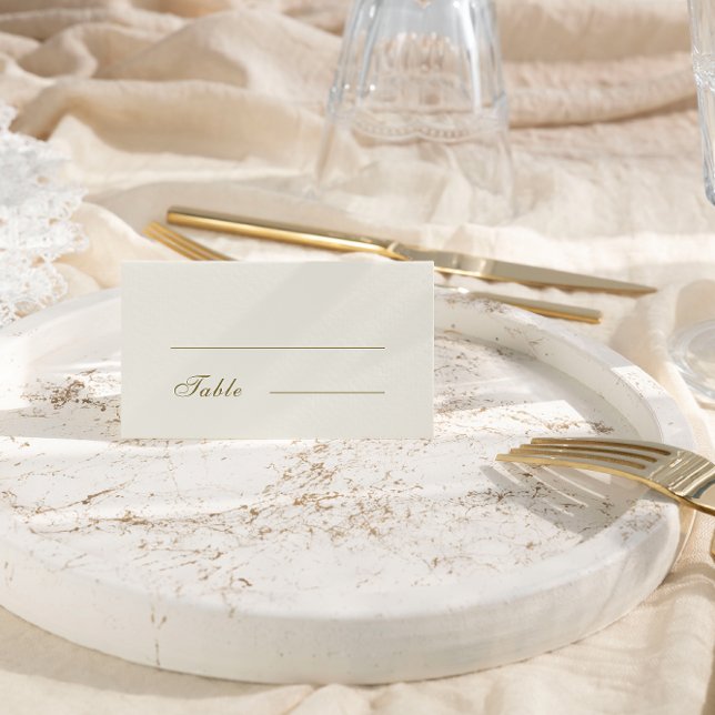 Elegant Classic Golden Crest Monogram Wedding Place Card (Creator Uploaded)