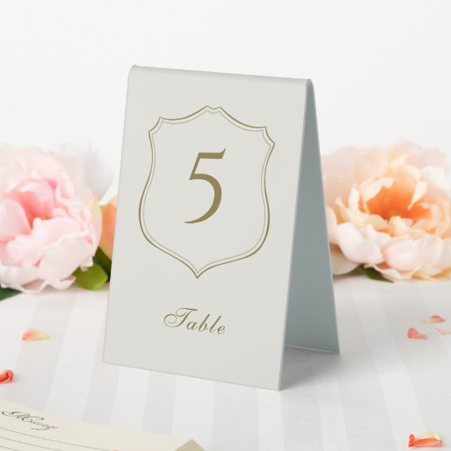 Elegant Classic Golden Crest Monogram Wedding  Table Tent (In SItu (Wedding))