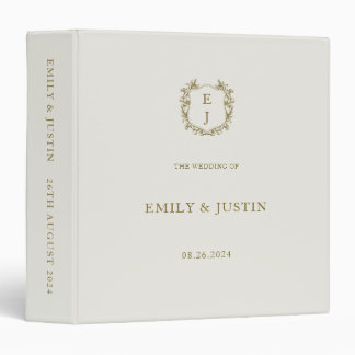 Elegant Classic Golden Monogram Wedding Album 3 Ring Binder
