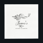 Elegant Classic Golf 90th Birthday Party Custom Napkins<br><div class="desc">Elegant black and white custom birthday napkins for a golfer. The top of is decorated with golf accessories - a golf club, golf ball, hat and gloves. The watercolor design creates a traditional and classic aesthetic. Perfect for a birthday bash at the club or a backyard BBQ. All of the...</div>