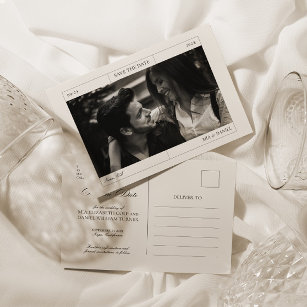 Elegant Classic Gray Save the Date Wedding Photo  Postcard