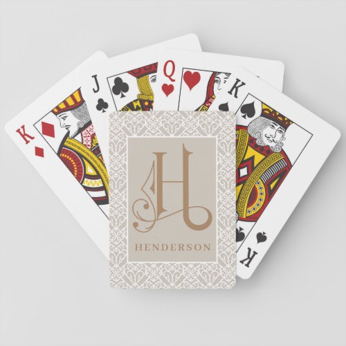 Elegant Classic  H Monogram Personalize Bicycle P Playing Cards