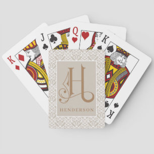 Elegant Classic  H Monogram, Personalize P Poker Cards