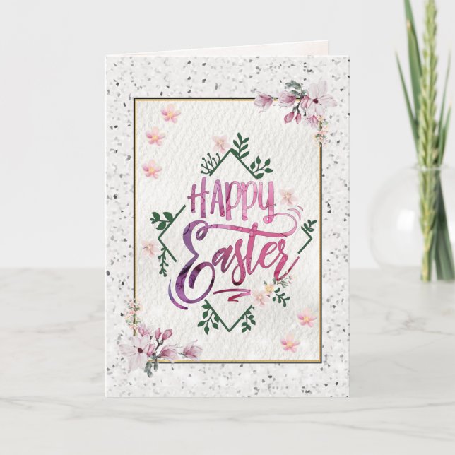 Elegant Classic  Happy Easter Day Holiday Card (Front)