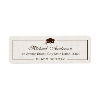 Elegant Classic Ivory Linen Graduation Graduate Label