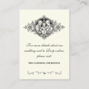 Elegant Classic Ivory Wedding Website Religious Enclosure Card