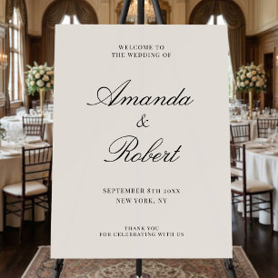 Elegant Classic Ivory Wedding Welcome Sign