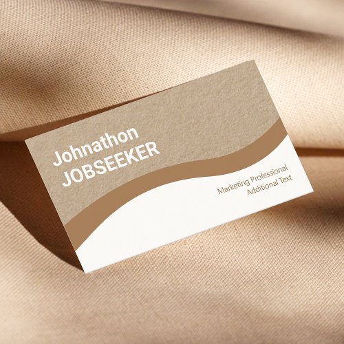 Elegant Classic Job Seeker Clean Kraft Paper Brown Business Card