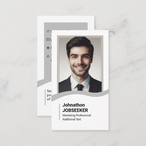 Elegant Classic Job Seeker Minimalist Plain Gray Business Card