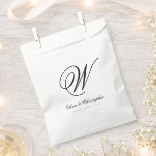 Elegant Classic Last Name Initial Wedding Favor Bag