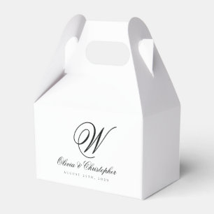 Elegant Classic Last Name Initial Wedding Favor Boxes