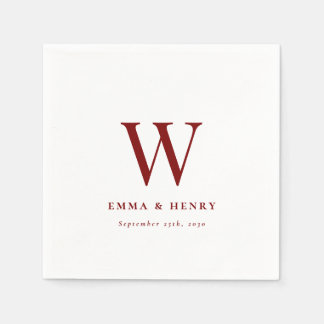 Elegant Classic Last Name Initial Wedding Napkins