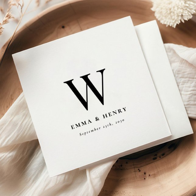 Elegant Classic Last Name Initial Wedding Napkins (Creator Uploaded)