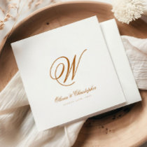 Elegant Classic Last Name Initial Wedding Napkins