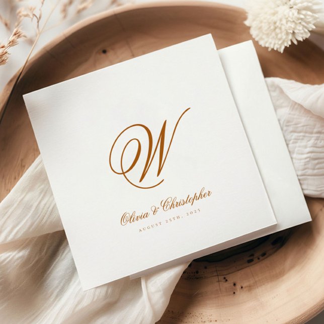 Elegant Classic Last Name Initial Wedding Napkins (Creator Uploaded)