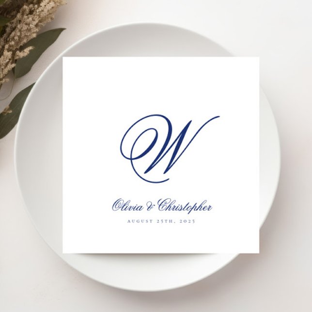 Elegant Classic Last Name Initial Wedding Napkins (Creator Uploaded)