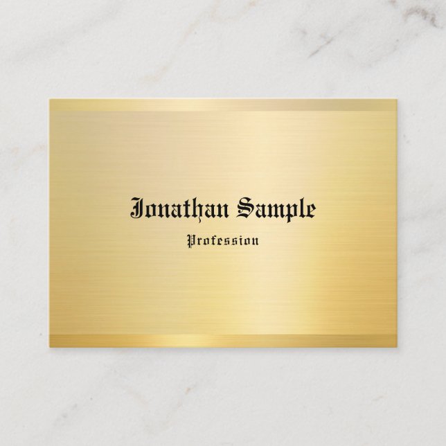 Elegant Classic Look Old Text Gold Template Business Card (Front)