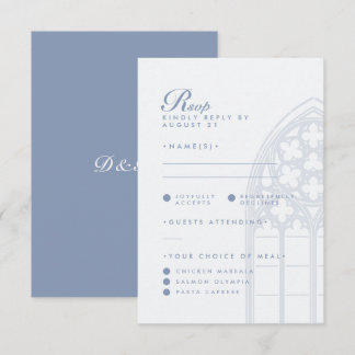 Elegant Classic Luxury Chic Castle Forever Blue RSVP Card