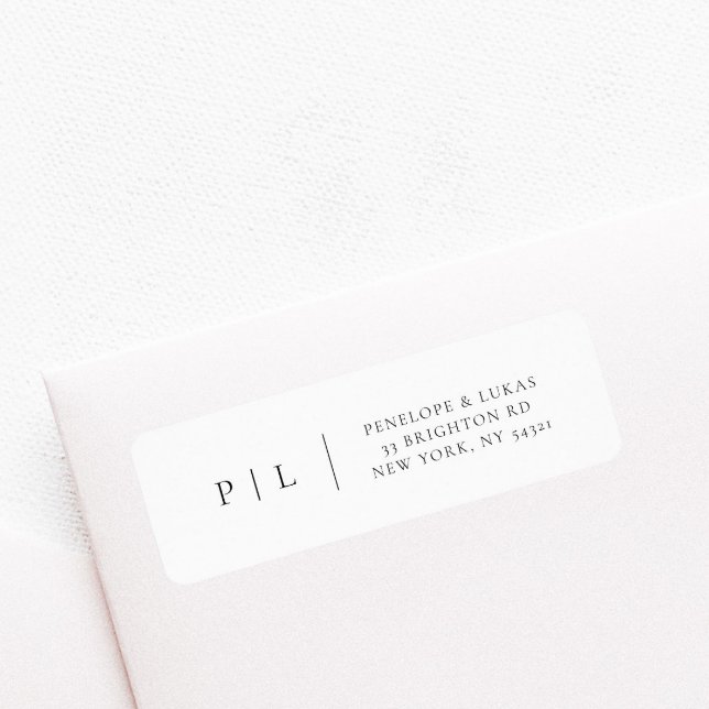 Elegant Classic Minimal Monogram Return Address Label (Creator Uploaded)