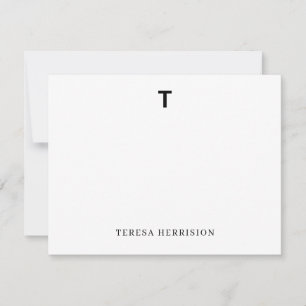 Elegant Classic Minimal Sophisticated Monogram Note Card
