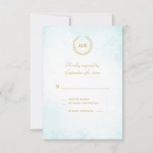 Elegant Classic Minimalist Monogram Turquoise