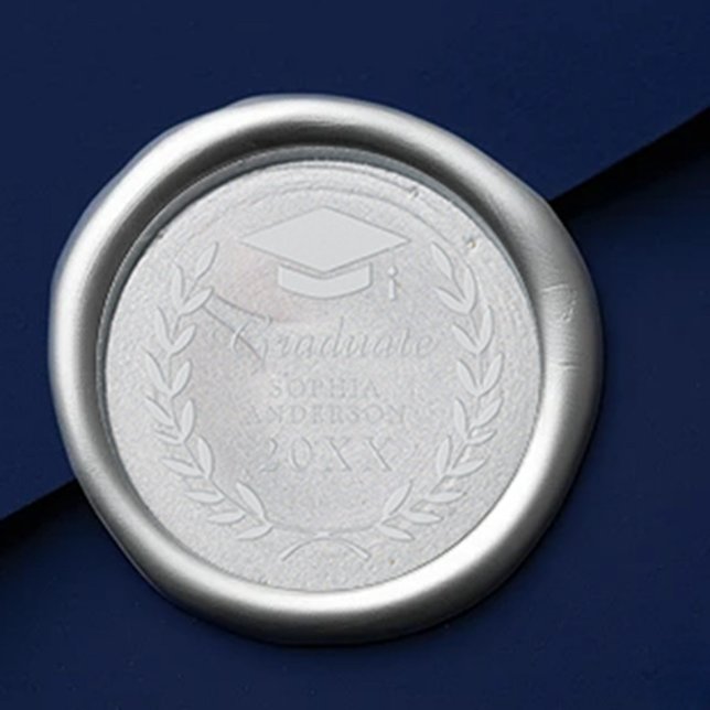 Elegant Classic Minimalist Personalized Graduation Wax Seal Sticker (Creator Uploaded)