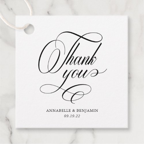 Elegant Classic Minimalist Wedding Favor  Favor Tags