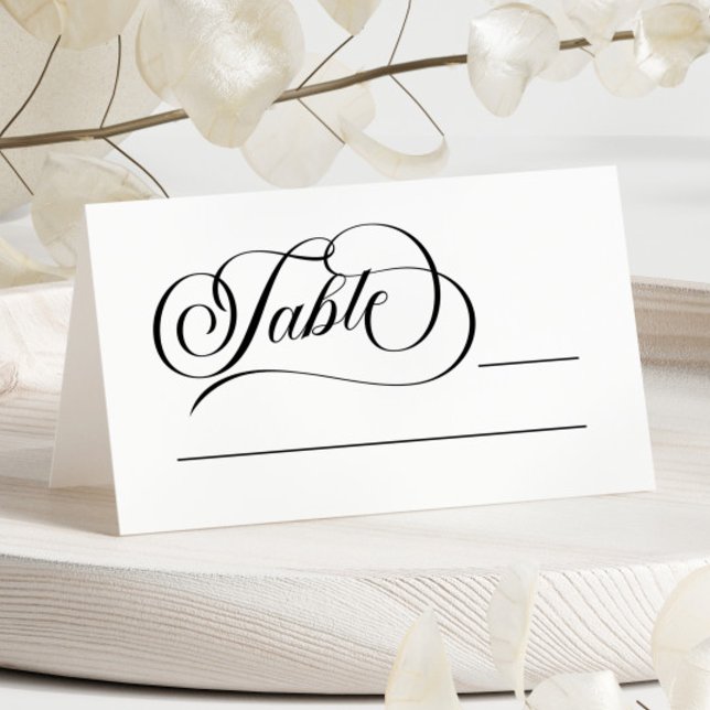 Elegant Classic Minimalist Wedding Place Card (Creator Uploaded)