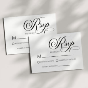 Elegant Classic Minimalist Wedding RSVP Card
