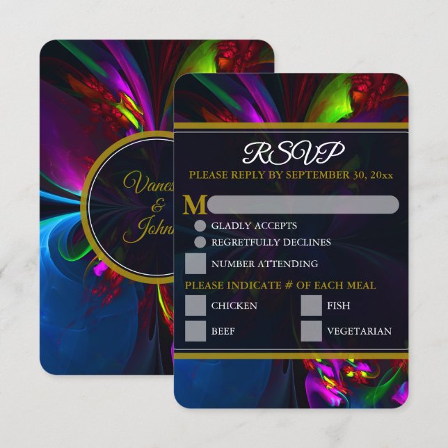 Elegant Classic Modern Floral Pattern #902 Wedding (Front/Back)