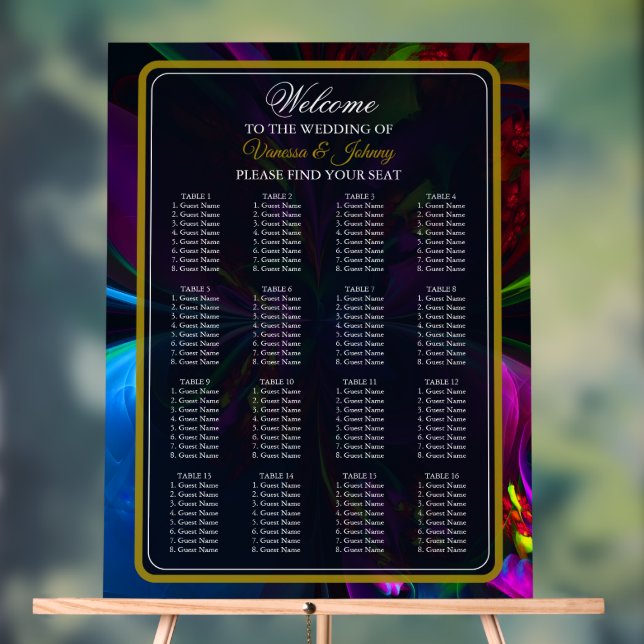 Elegant Classic Modern Floral Pattern #902 Wedding Acrylic Sign (Neutral)