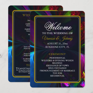 Elegant Classic Modern Floral Pattern #902 Wedding Program