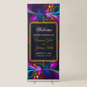 Elegant Classic Modern Floral Pattern #902 Wedding Retractable Banner