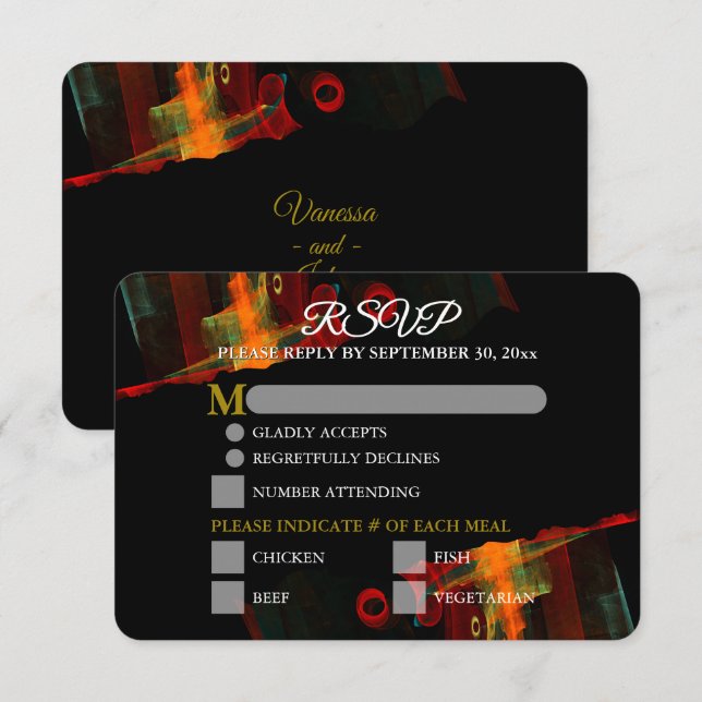 Elegant Classic Modern Trendy Pattern #903 Wedding (Front/Back)