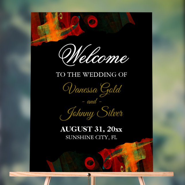 Elegant Classic Modern Trendy Pattern #903 Wedding Acrylic Sign (Neutral)