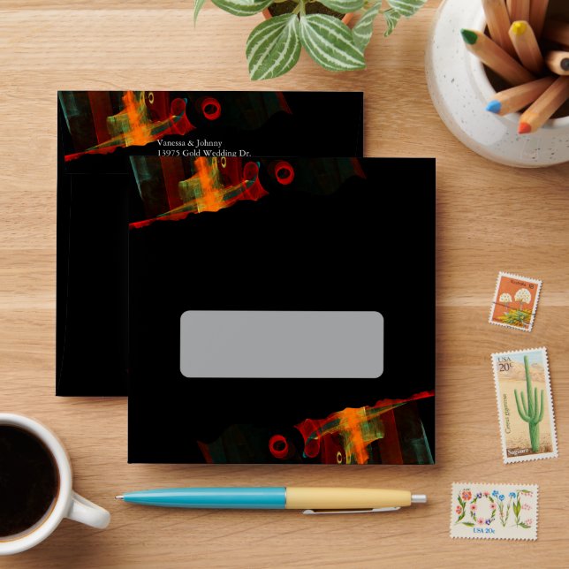 Elegant Classic Modern Trendy Pattern #903 Wedding Envelope (Desk)