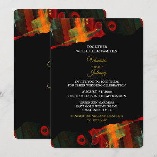 Elegant Classic Modern Trendy Pattern #903 Wedding Invitation