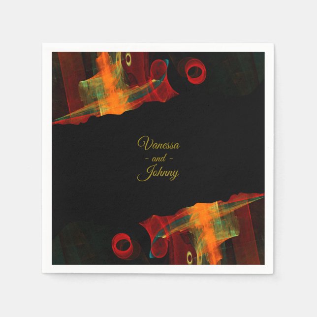 Elegant Classic Modern Trendy Pattern #903 Wedding Napkins (Front)