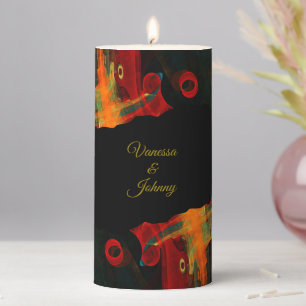 Elegant Classic Modern Trendy Pattern #903 Wedding Pillar Candle