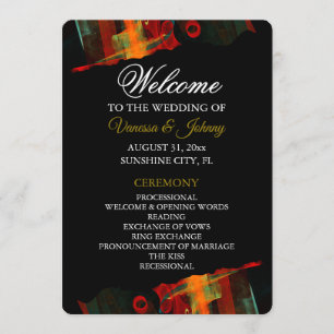 Elegant Classic Modern Trendy Pattern #903 Wedding Program