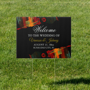 Elegant Classic Modern Trendy Pattern #903 Wedding Sign