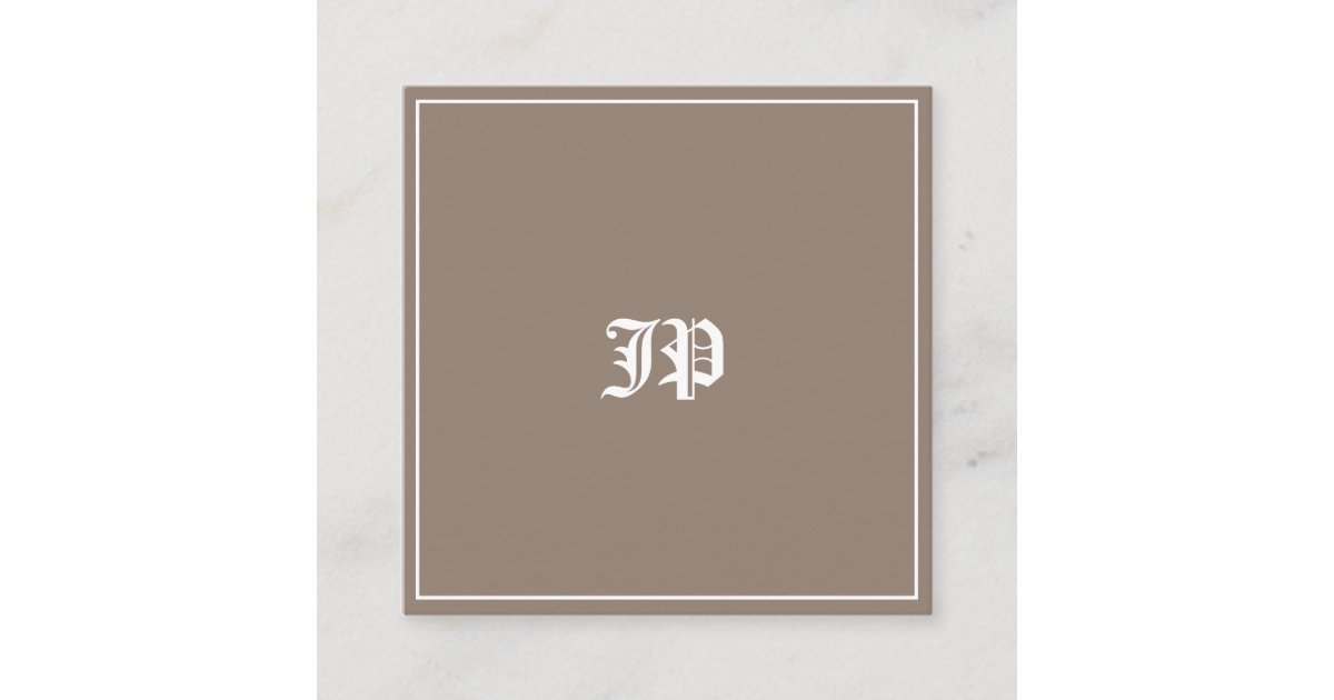 Elegant Classic Monogram Design Trendy Plain Square Business Card | Zazzle