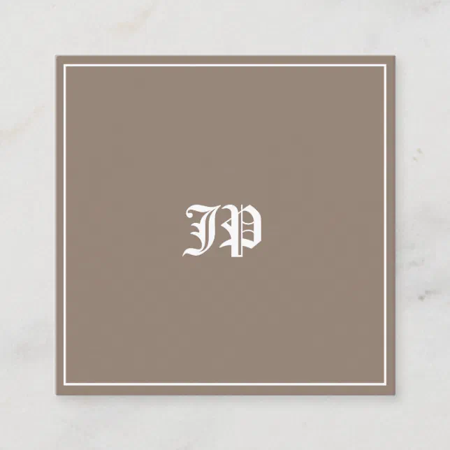 Elegant Classic Monogram Design Trendy Plain Square Business Card | Zazzle